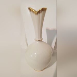 Vintage‎ Lenox Bud Vase Green Stamp Beautiful Gold Trim Unique RARE